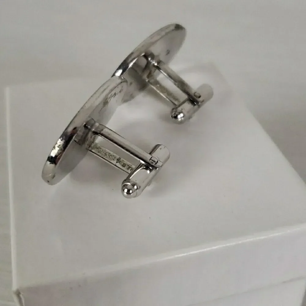 Vintage Hickok Cufflinks Tie Clips Monogram H Silver Tone Mens Formal MCM Marked